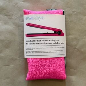 eva nyc Mini Ceramic Heat Styling Iron - Hot Pink NWT